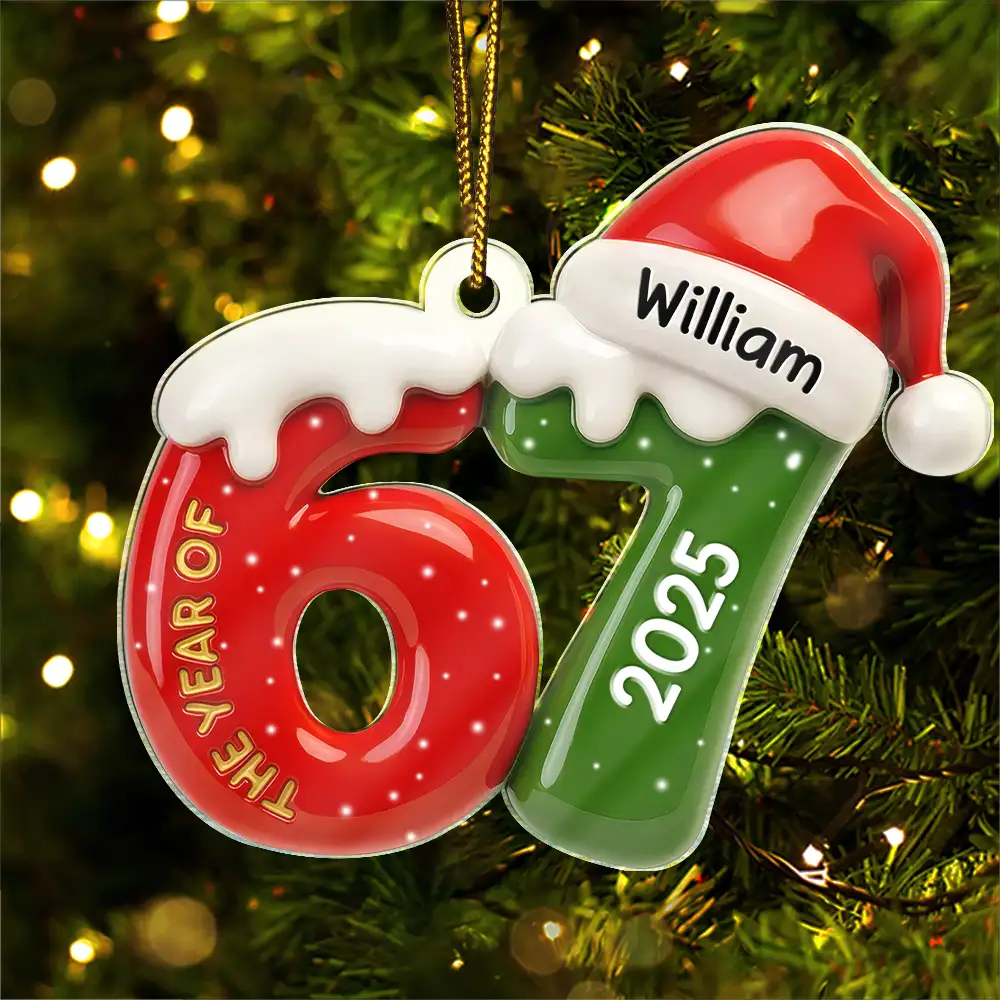 3D Effect Six Seven Funny Slang - Personalized Custom Shaped Acrylic Ornament