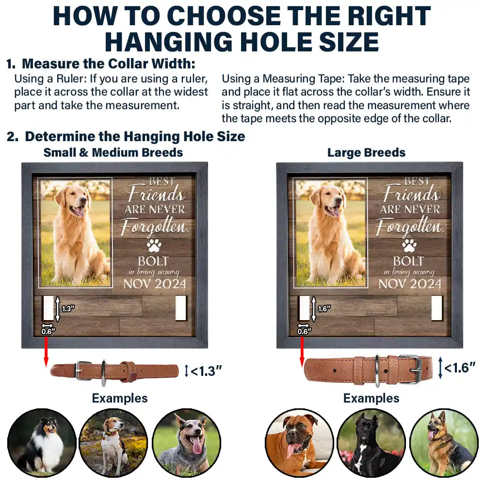 Custom Photo My Hardest Goodbye - Memorial, Sympathy Gift For Dog Owners, Cat Lovers - Personalized Pet Loss Sign, Collar Frame