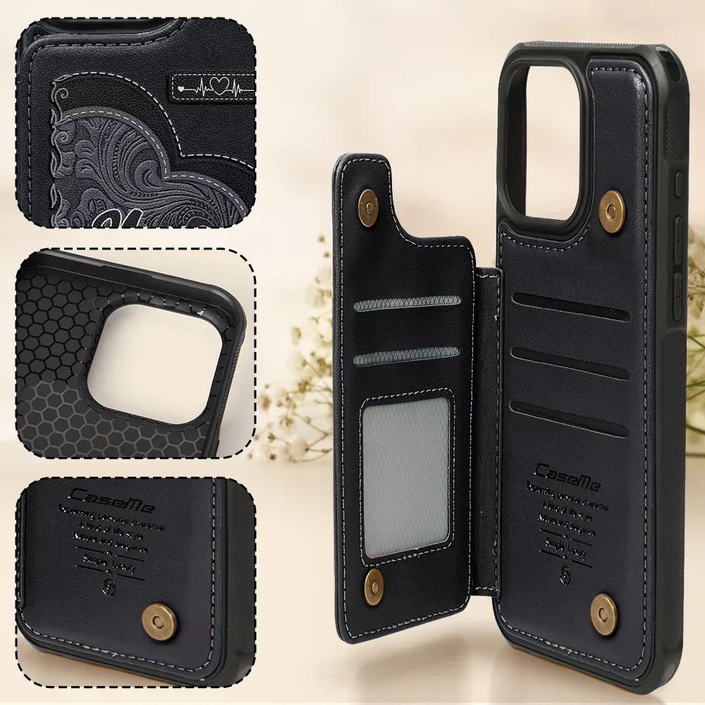 Grandma's Mom's Little Sweethearts - Personalized Leather Flip Wallet Phone Case