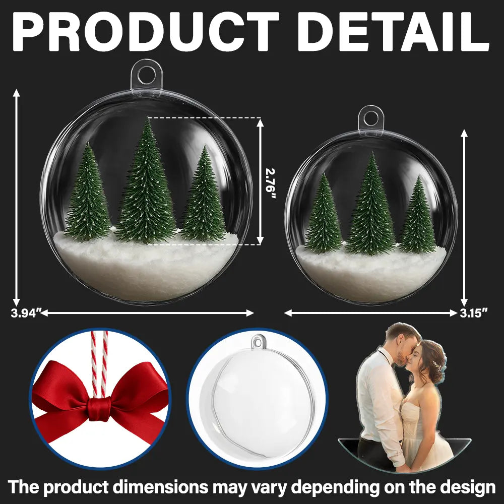 Custom Photo Couple The Year I Found My Missing Piece - Personalized 3D Acrylic Ball Ornament