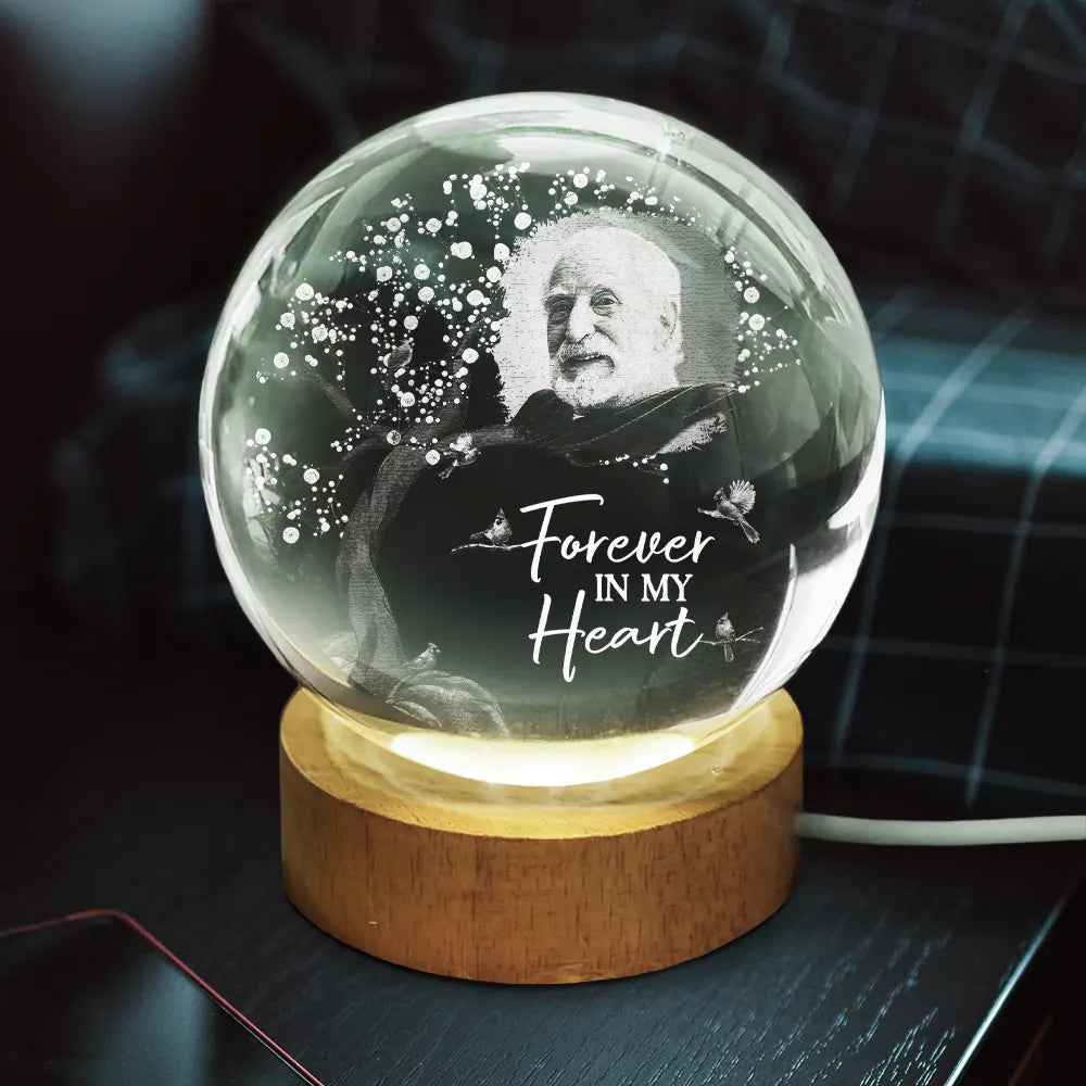 Custom Photo When You Miss Me - Personalized Crystal Globe Lamp