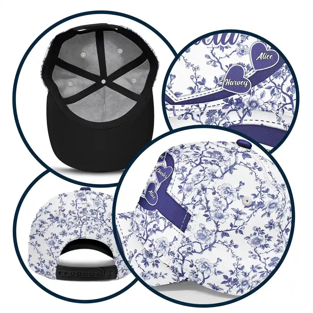 Grandma Mom Toile De Jouy - Personalized Classic Cap