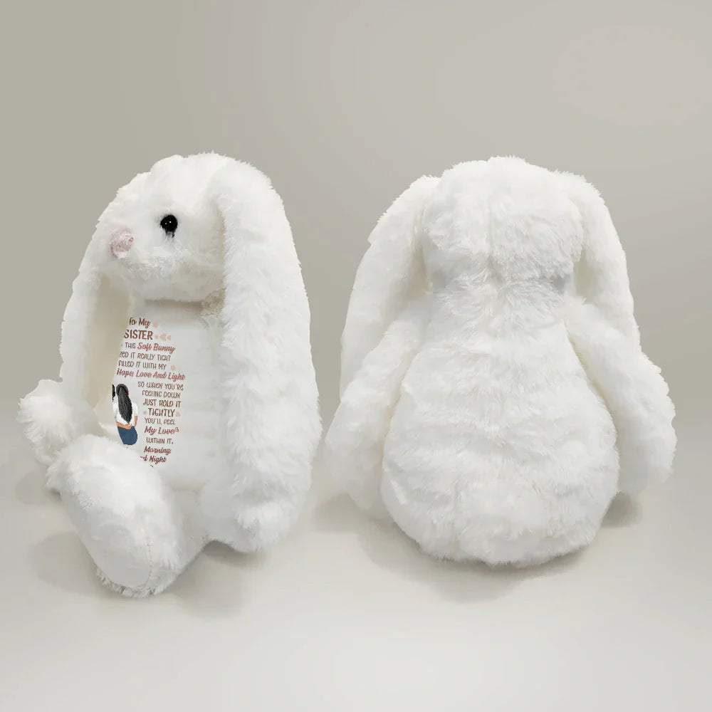I Filled It With My Wishes Bestie Sister - Personalized Soft Toy Bunny