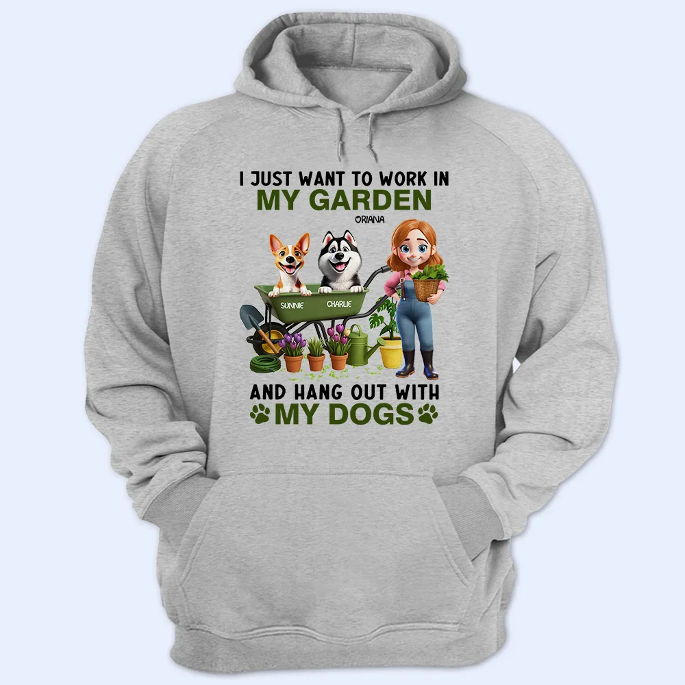 I Just Want To Work In My Garden - Personalized T Shirt
