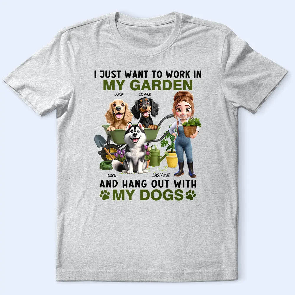 I Just Want To Work In My Garden - Personalized T Shirt