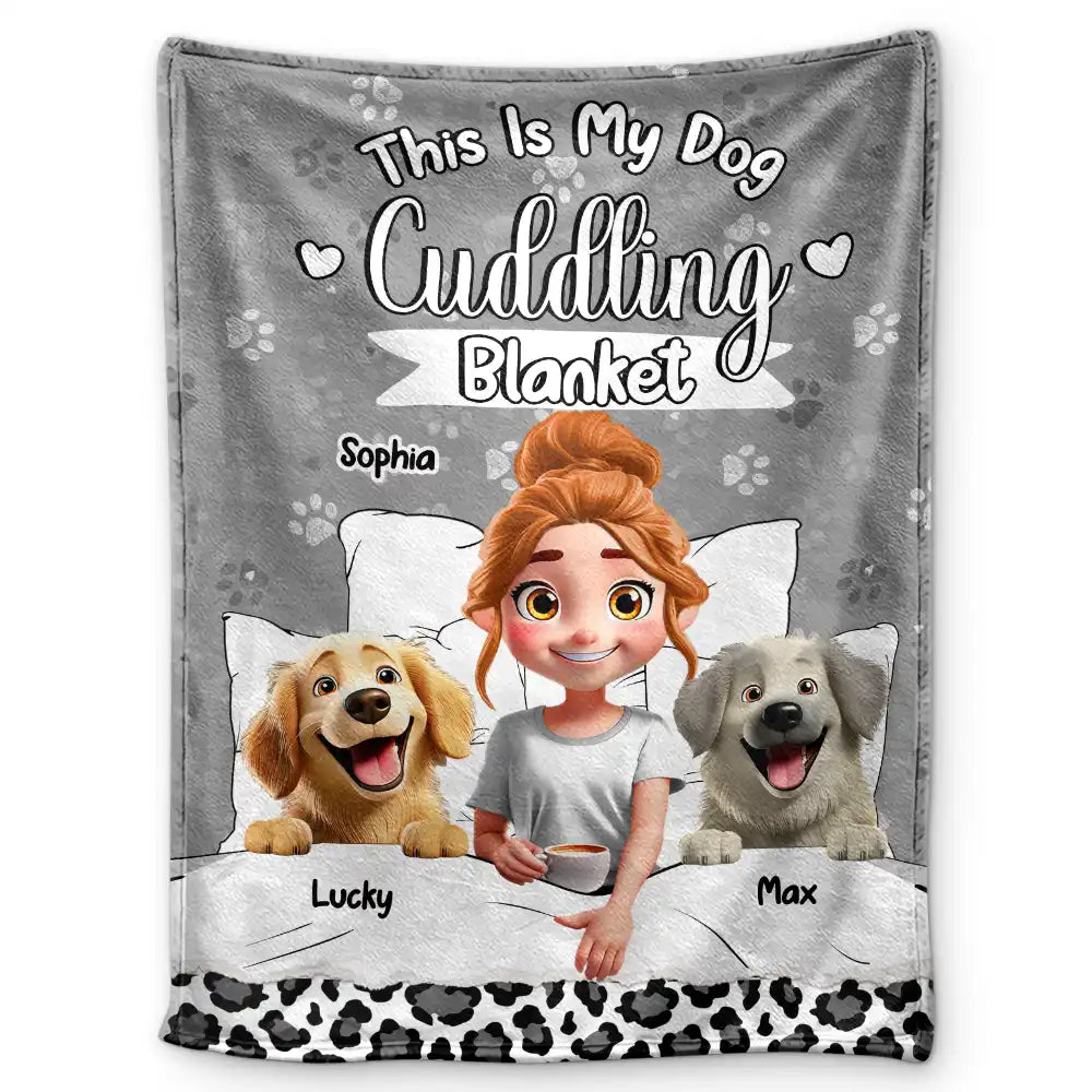 My Dog Cuddling Blanket - Personalized Fleece Blanket, Sherpa Blanket