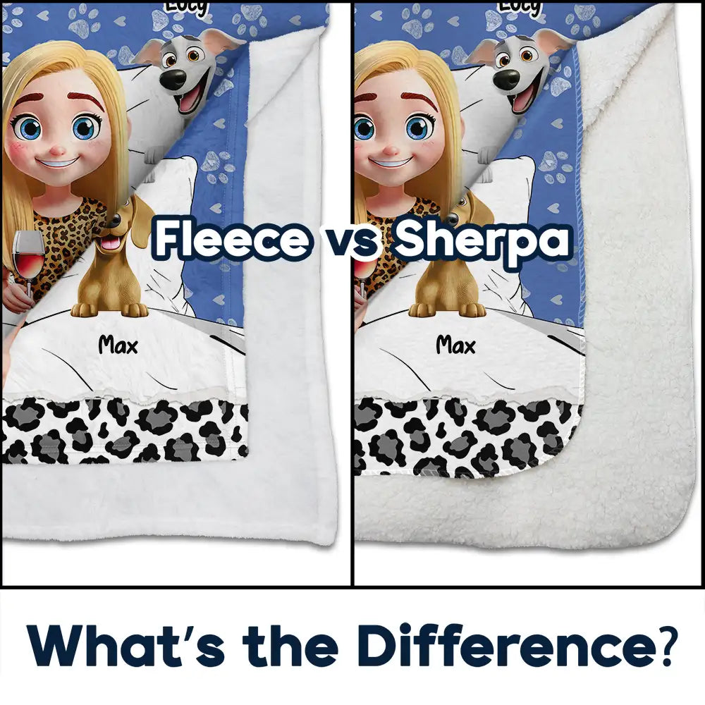 My Dog Cuddling Blanket - Personalized Fleece Blanket, Sherpa Blanket