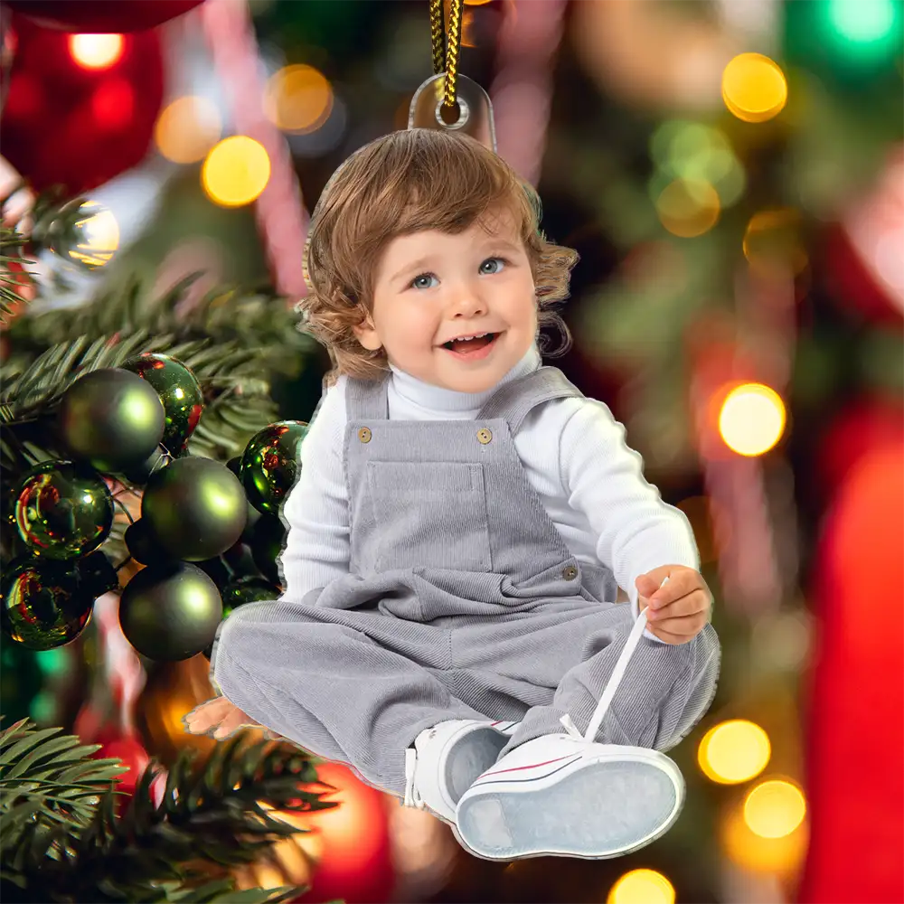 Custom Photo Happy Kids - Personalized Cutout Acrylic Ornament