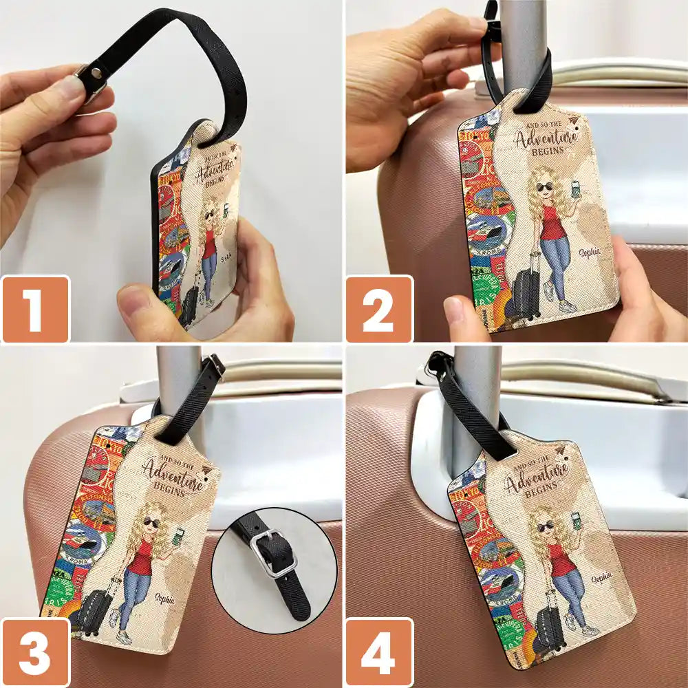 And So The Adventure Begins Travel Lover - Personalized Luggage Tag