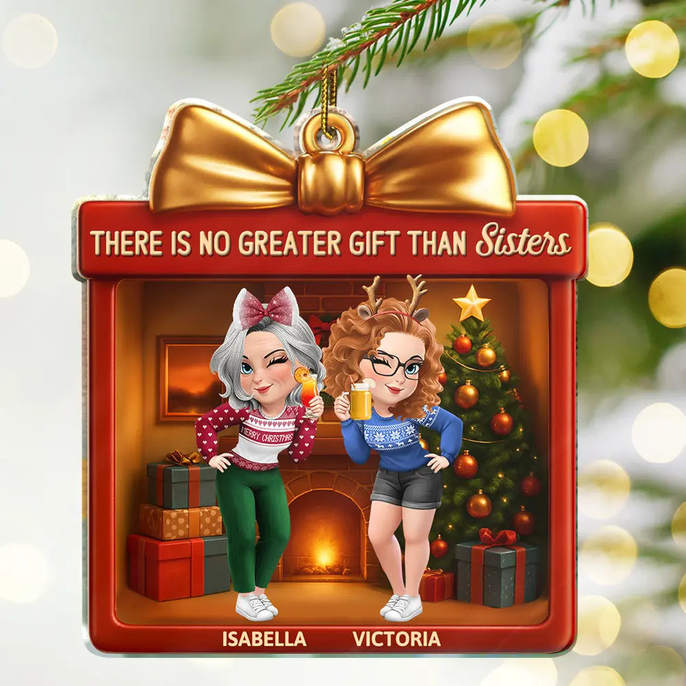 There Is No Greater Gift Than Friendship 3D Effect - Personalized Custom Shaped Acrylic Ornament