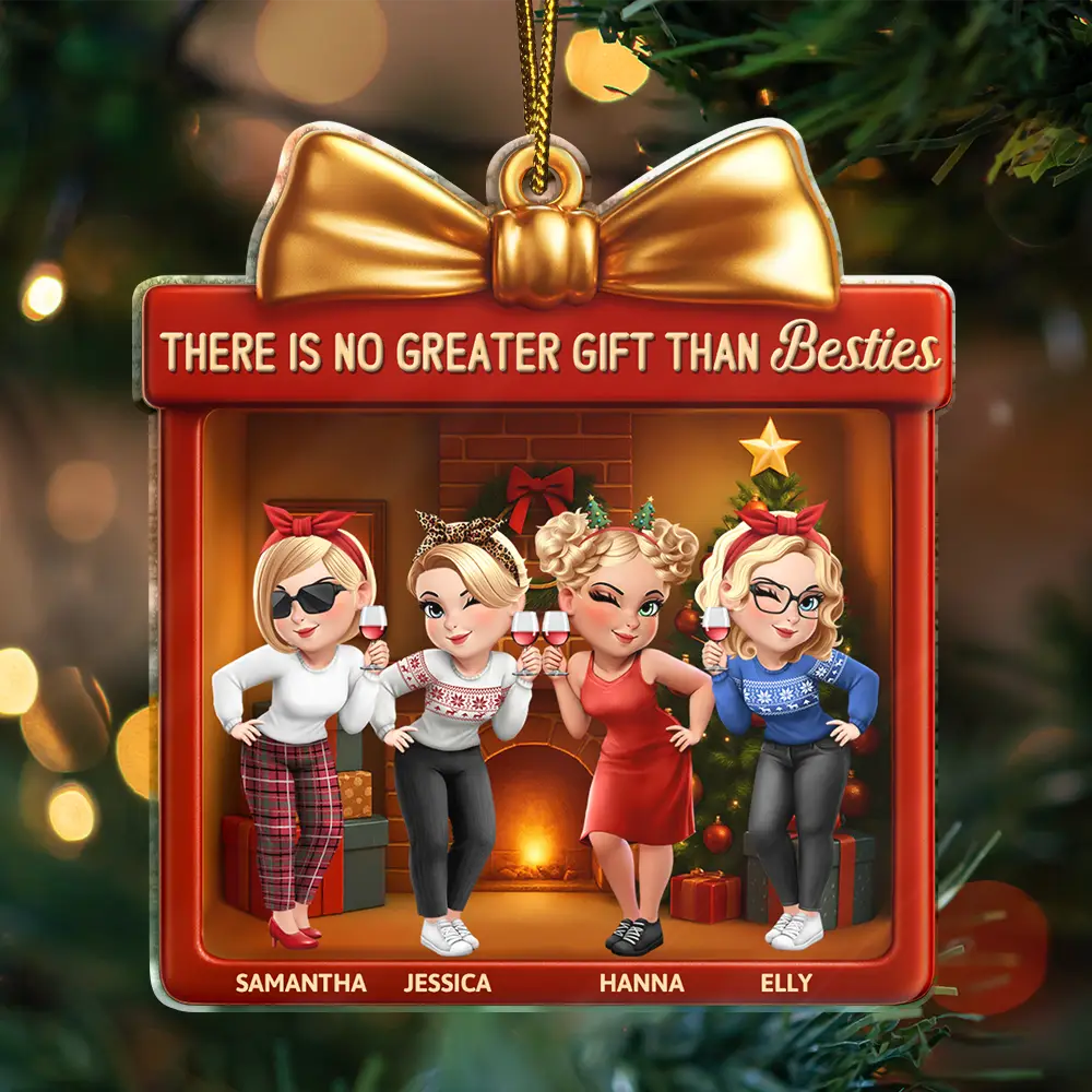 There Is No Greater Gift Than Friendship 3D Effect - Personalized Custom Shaped Acrylic Ornament