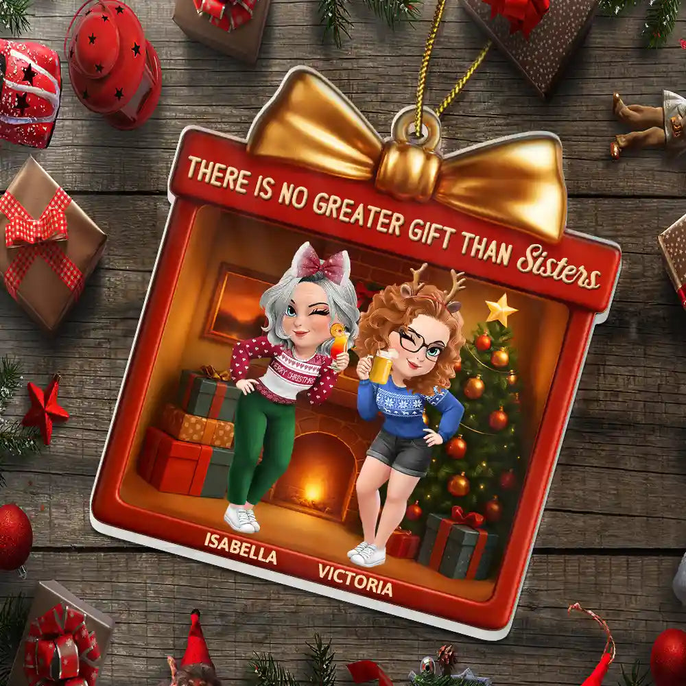 There Is No Greater Gift Than Friendship 3D Effect - Personalized Custom Shaped Acrylic Ornament