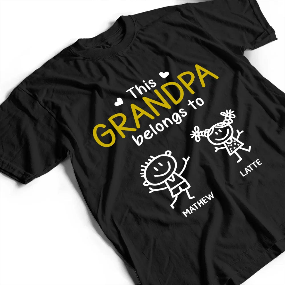 This Grandpa Belongs To Kid Stick Figures - Personalized T Shirt