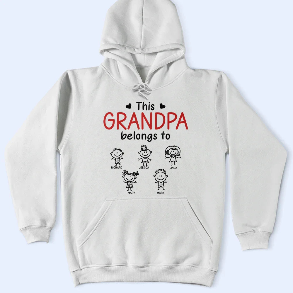 This Grandpa Belongs To Kid Stick Figures - Personalized T Shirt