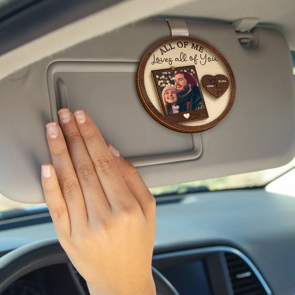 Custom Photo Drive Safe I Love You Couples - Personalized Custom Shaped Car Visor Clip
