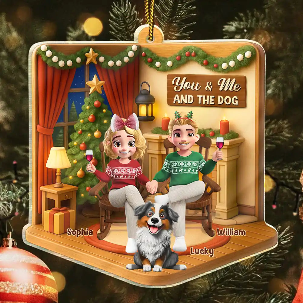 You And Me And The Dogs Cats - Personalized Custom Shaped Acrylic Ornament