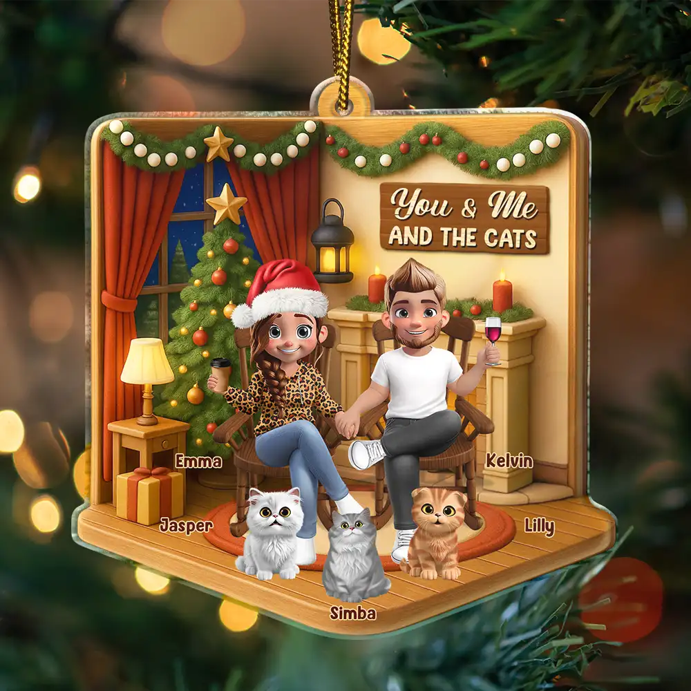 You And Me And The Dogs Cats - Personalized Custom Shaped Acrylic Ornament