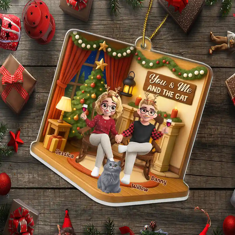 You And Me And The Dogs Cats - Personalized Custom Shaped Acrylic Ornament