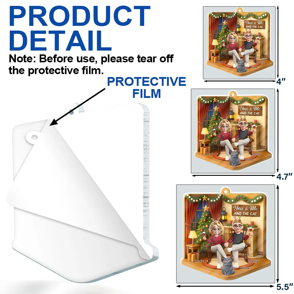 You And Me And The Dogs Cats - Personalized Custom Shaped Acrylic Ornament